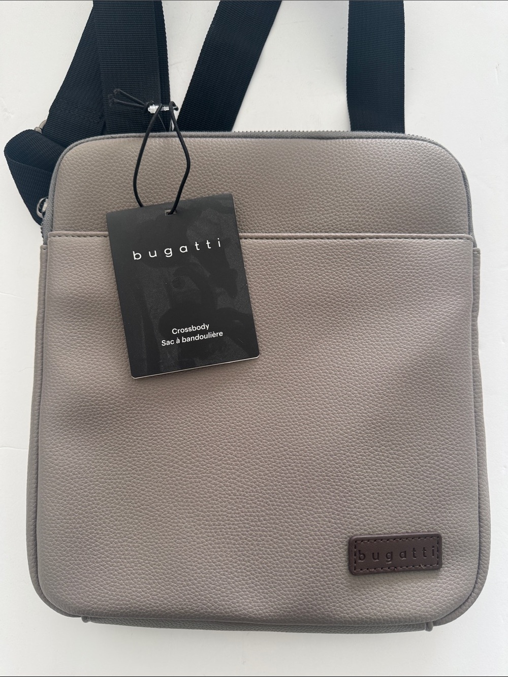 Bugatti Men's Messenger Bag in Taupe with Black Strap